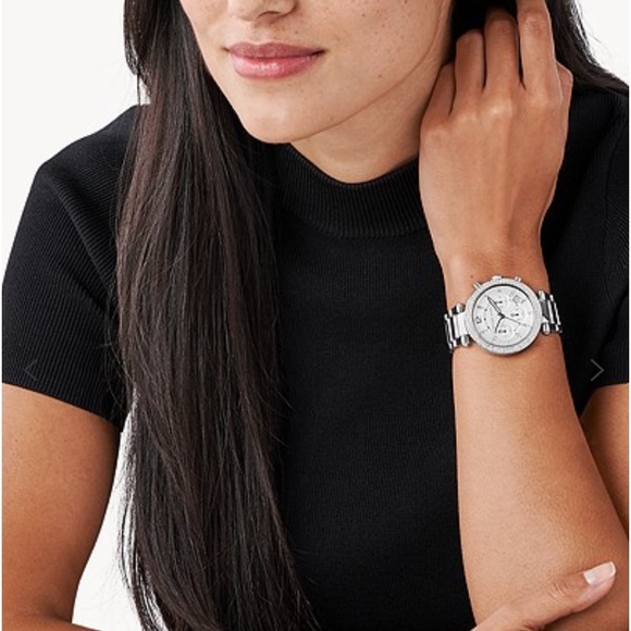 Michael Kors Silver-Tone Glitz Parker Watch - Picture 6 of 16